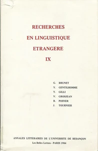Recherches en linguistique étrangère