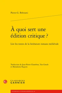 A quoi sert une édition critique ?