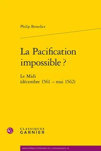 La Pacification impossible ?