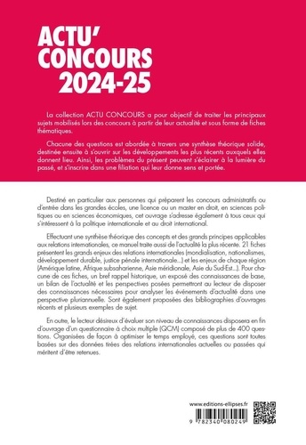 Relations internationales. Cours et QCM  Edition 2024-2025