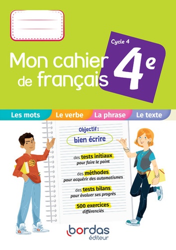 Français 4e Cycle 4 Mon cahier de français  Edition 2021