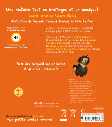 Le livre de la jungle. 16 animations musicales