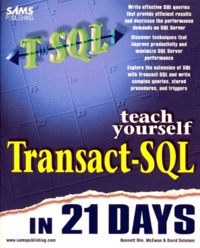Checkpointfrance.fr TEACH YOURSELF TRANSACT-SQL IN 21 DAYS. Edition en anglais Image