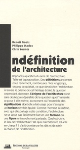 Benoît Goetz et Philippe Madec - L'indéfinition de l'architecture - Un appel.