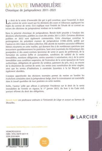 La vente immobilière. Chronique de jurisprudence 2011-2021