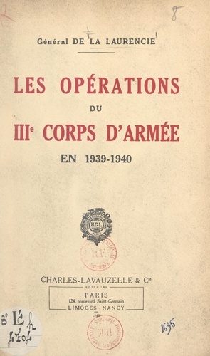 Les opérations du IIIe Corps d'armée en 1939-1940