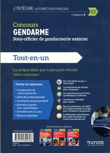 Concours Gendarme sous-officier de gendarmerie externe. Tout-en-un  Edition 2020-2021
