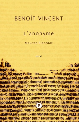 L'anonyme. Maurice Blanchot
