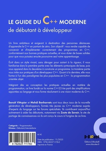Le guide du C++ moderne - De débutant à... - Benoît Vittupier - Livres ...