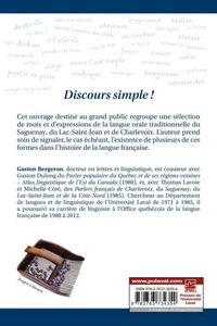 Discours simple ! mots du saguenay, du lac-saint-jean et de ...