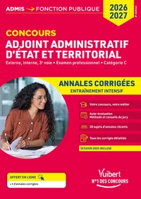 Concours Adjoint administratif - Catégorie C - Annales corrigées - Session 2025 incluse
