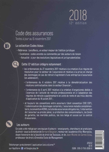 Code des assurances  Edition 2018