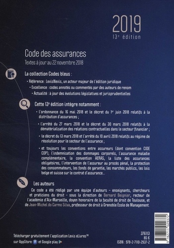 Code des assurances  Edition 2019