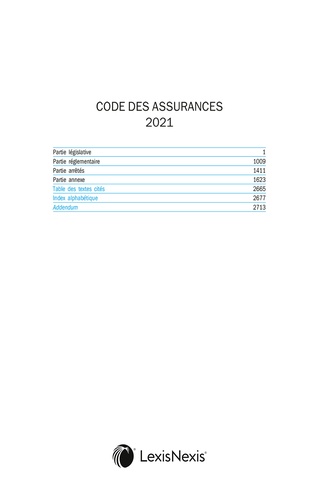 Code des assurances  Edition 2021