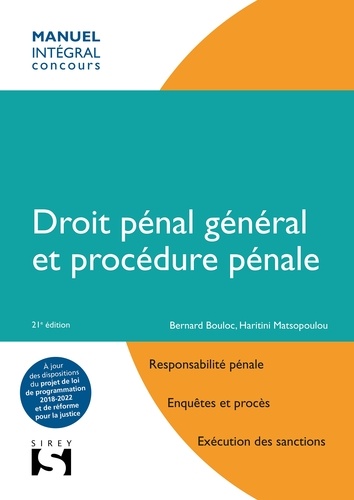 Bernard Bouloc et Haritini Matsopoulou - Droit pénal général et procédure pénale.