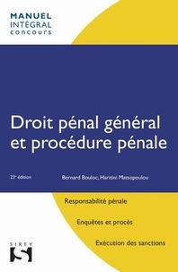 Bernard Bouloc et Haritini Matsopoulou - Droit pénal général et procédure pénale.