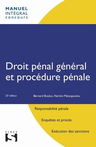 Droit pénal général et procédure pénale 23e édition