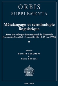 Bernard Colombat - Metalangage Et Terminologie Linguistique.