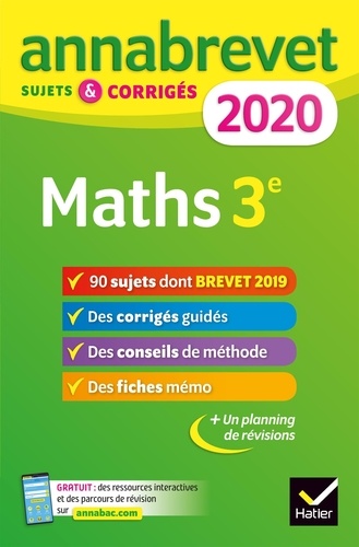 Maths 3e. Sujets et corrigés  Edition 2020