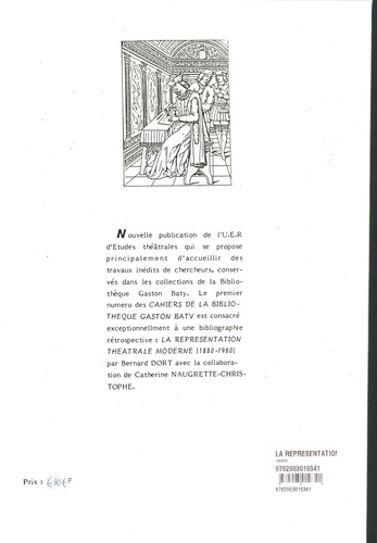 La représentation théâtrale moderne (1880-1980). Essai de bibliographie