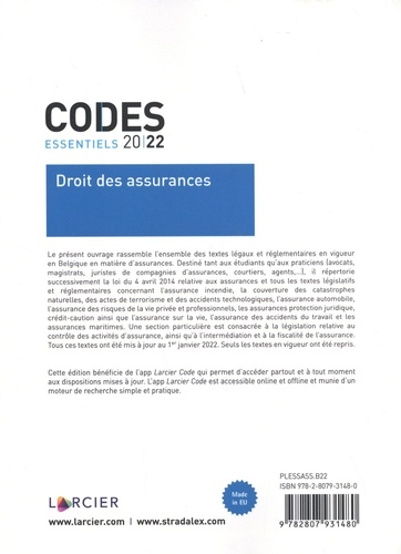 Droit des assurances  Edition 2022