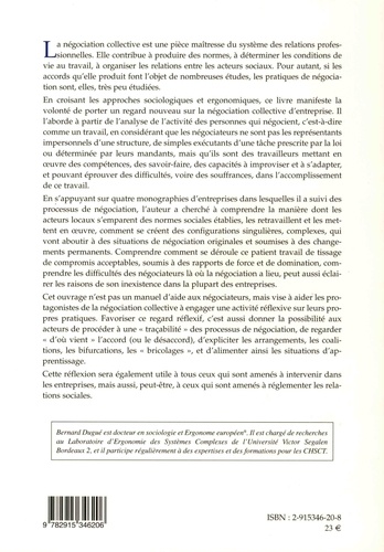 Le travail de négociation. Regards sur la négociation collective d'entreprise