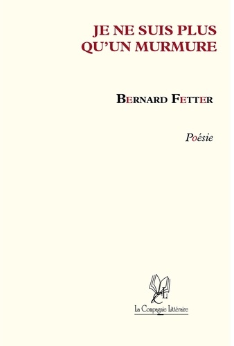 Bernard Fetter - Je ne suis plus qu'un murmure.