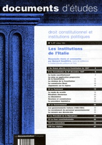Bernard Gaudillere et  Collectif - Droit Constitutionnel Et Institutions Politiques Numero 1.17 Edition 1994 : Les Institutions De L'Italie.