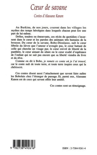 Coeur De Savane. Contes D'Alassane Kanon Sur Bobo-Dioulasso