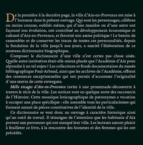 Mille visages d'Aix-en-Provence. Dictionnaire biographique