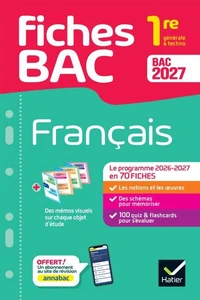 Fiches bac - Français 1re générale &amp; techno Bac 2027