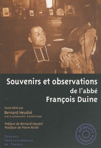 Bernard Heudré - Souvenirs et observations de l'abbé François Duine.