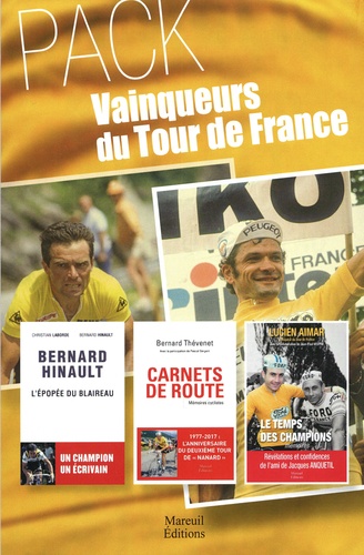 Vainqueurs du tour de France. Coffret en 3 volumes : Le temps des champions, mémoires ; Carnets de route, mémoires cyclistes ; Bernard Hinault, l'épopée du blaireau