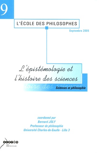Bernard Joly et Jean-Michel Salanskis - L'épistémologie et l'histoire des sciences.