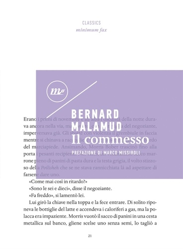 Bernard Malamud et Giancarlo Buzzi - Il commesso.