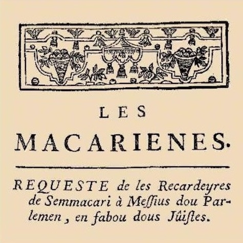 Bernard Manciet - Les macariennes - Poème en vers gascons.