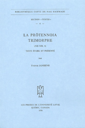 Bernard Pouderon - La prôtennoia trimorphe - (NH XIII, 1).