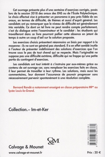 Les clefs pour l'oral MP, mathématiques, ENS-X. Session 2018