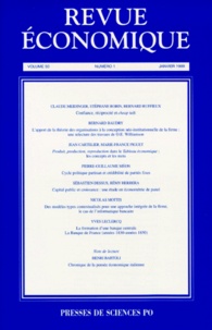 Bernard Ruffieux et  Collectif - Revue Economique Volume 50 N° 1 Janvier 1999.