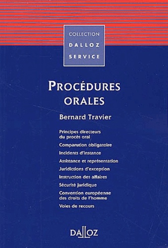 Bernard Travier - Procedures Orales.