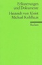 Bernd Hamacher - Heinrich von Kleist Michael Kohlhaas - Erläuterungen und Dokumente.