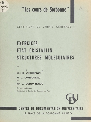 Exercices : état cristallin, structures moléculaires