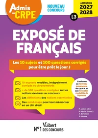 Admis au CRPE 2027-2028 - Exposé disciplinaire L3 - Français