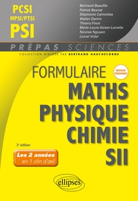 Epub books téléchargement gratuit Formulaire PCSI-MPSI-PTSI PSI, Mathématiques, physique-chimie, SII 9782340070387 in French