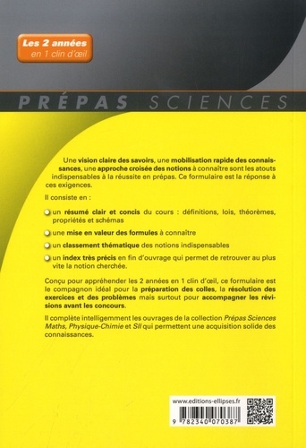 Formulaire PCSI-MPSI-PTSI PSI, Mathématiques, physique-chimie, SII 3e édition