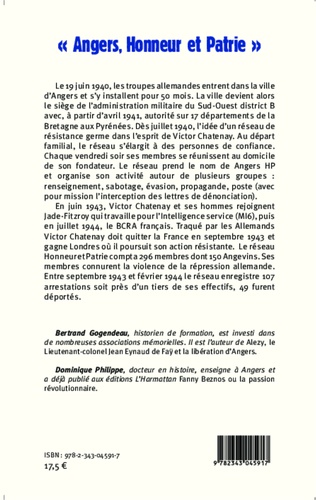 "Angers, honneur et patrie". Le réseau de résistance angevin dirigé par Victor Chatenay (1940-1944)