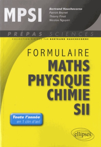 Formulaire MPSI mathématiques physique-chimie SII