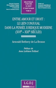 Entre amour et droit : le lien conjugal dans la pensée juridique moderne (XVIe-XXIe siècle)