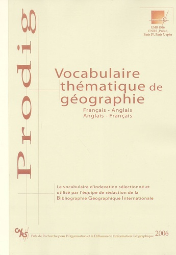  BGI - Vocabulaire thématique de géographie français-anglais et anglais-français.