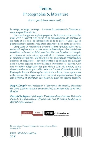 Temps. Photographie & littérature. Ecrits parisiens 2017-2018, 2